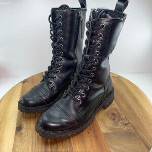 Harley-Davidson Walsen 8" Lace D87256 Womens Black Leather Motorcycle Boots SZ 6